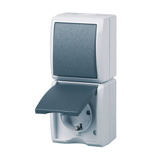 REV AquaForm Steckdose | IP44 | grau