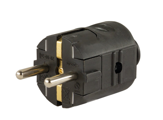 Schutzkontakt-Stecker | Kunststoff | IP20 | Schwarz
