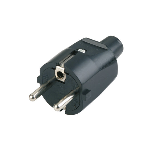 Schutzkontakt-Stecker | PVC | IP20 | Schwarz
