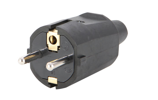 REV Schutzkontakt Gummistecker | 16A | 230V | schwarz