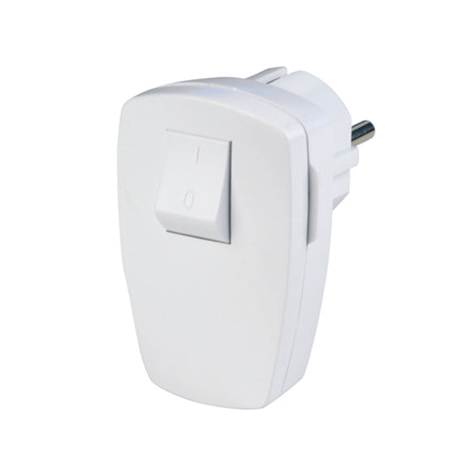 Schutzkontakt-Stecker mit Schalter | weiß