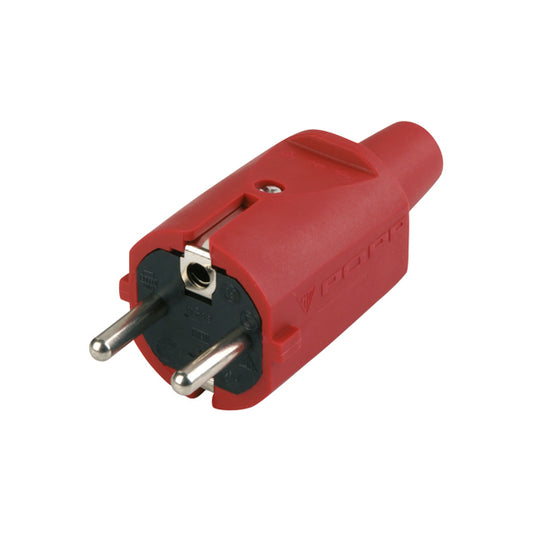Schutzkontakt-Stecker | Gummi | Rot | IP20