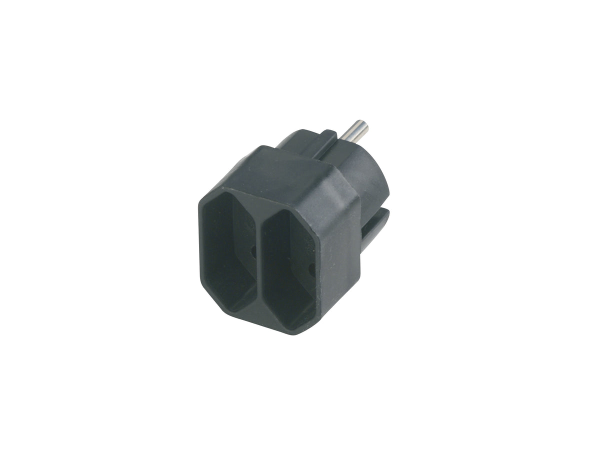 Übergangsstecker 2-fach | Schwarz