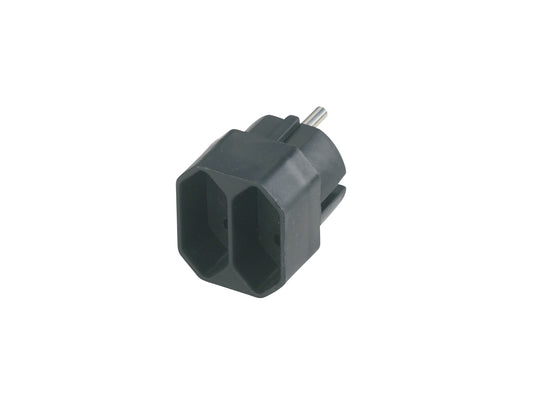 Übergangsstecker 2-fach | Schwarz