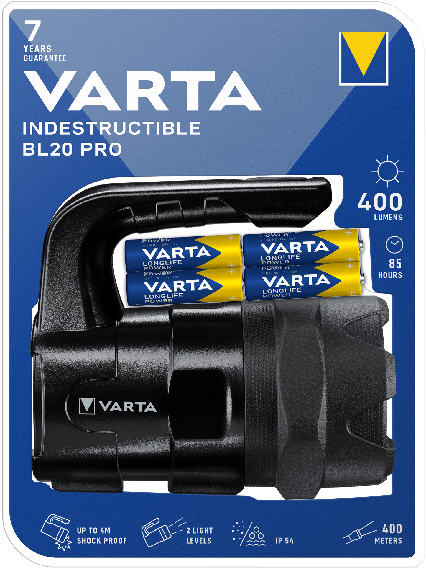 VARTA Indestructible BL20 Pro mit 6AA Batterien