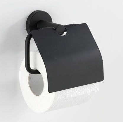 Wenko WC-Papierhalter mit Deckel Bosio schwarz