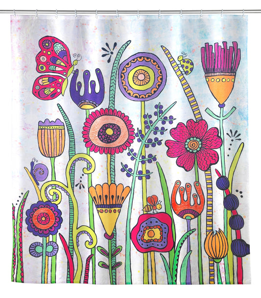 Wenko Anti-Schimmel Duschvorhang Full Bloom 180x200cm