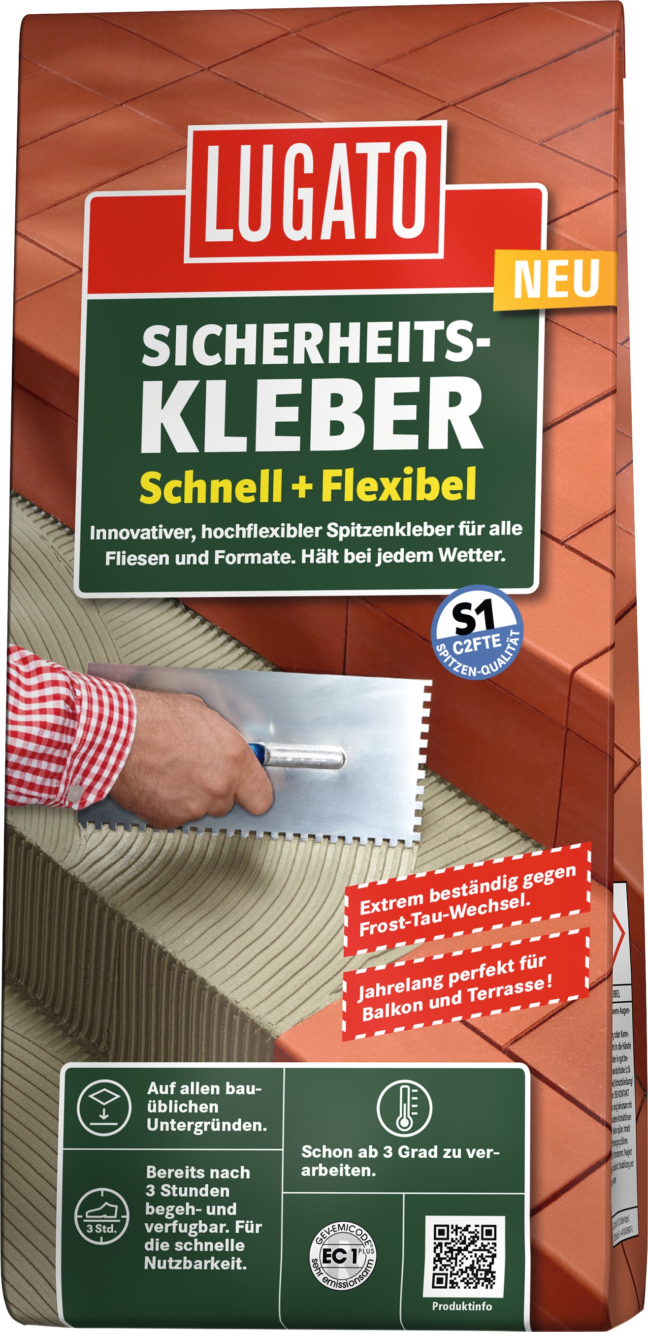 Lugato Sicherheitskleber schnell + flexibel | Fliesenkleber 5kg