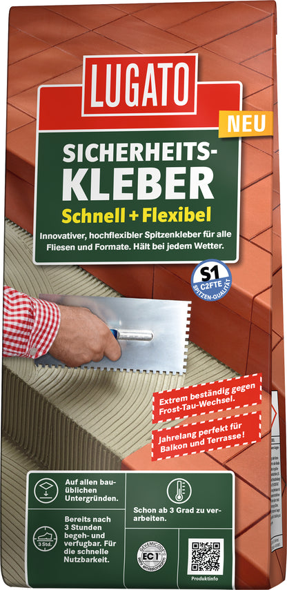 Lugato Sicherheitskleber schnell + flexibel | Fliesenkleber 5kg