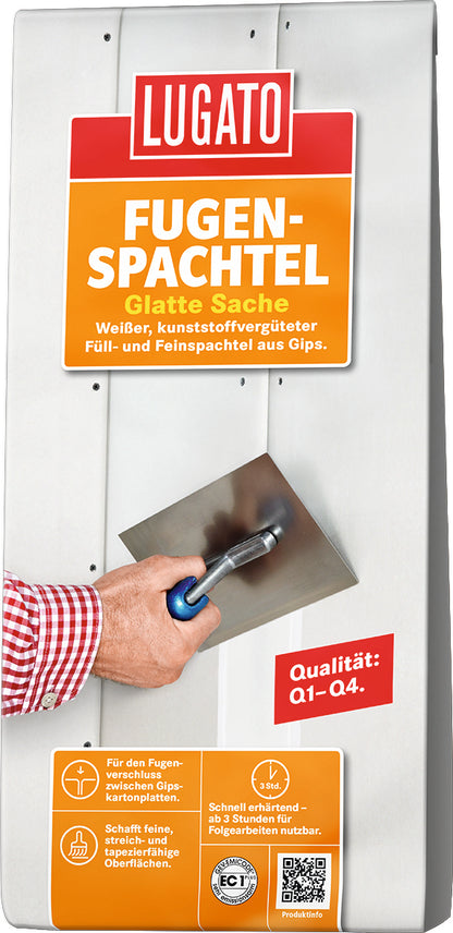 Lugato Fugenspachtel | weißer Feinspachtel aus Gips 4KG