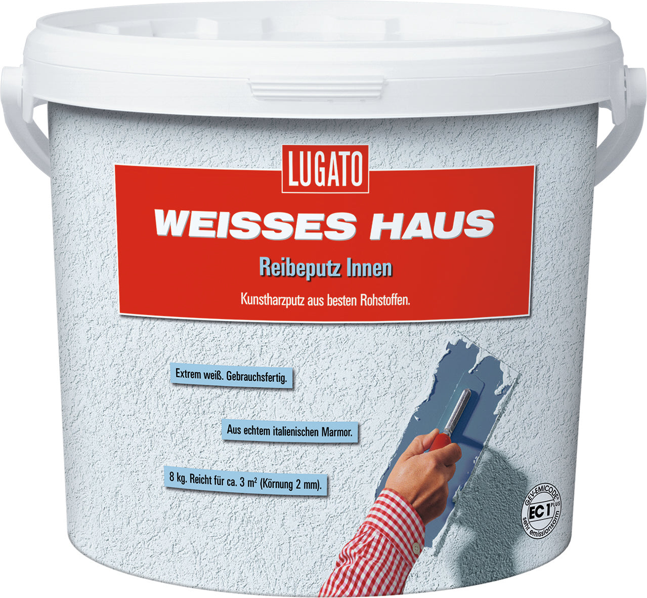 Lugato Weisses Haus | Kunstharz-Reibeputz für Innen 8KG