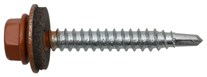 Sechskantbohrschraube mit Dichtscheibe 4,8 x 35, RAL 8004 kupferbraun 4,8 X 35 RAL 8004 KUPFERBRAUN