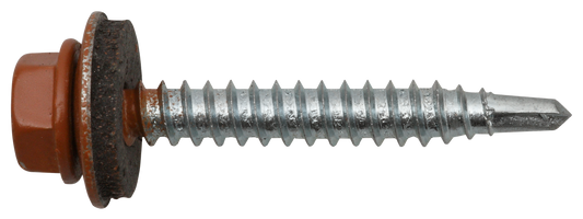 Sechskantbohrschraube mit Dichtscheibe 4,8 x 35, RAL 8004 kupferbraun 4,8 X 35 RAL 8004 KUPFERBRAUN