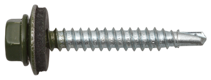 Sechskantbohrschraube mit Dichtscheibe 4,8 x 35, RAL 6003 olivgrün 4,8 X 35 RAL 6003 OLIVGRUEN