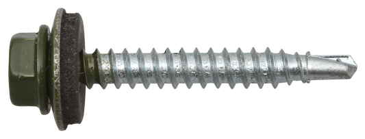 Sechskantbohrschraube mit Dichtscheibe 4,8 x 35, RAL 6003 olivgrün 4,8 X 35 RAL 6003 OLIVGRUEN