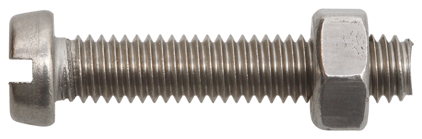 Gewindeschraube Zylinderkopf mit Mutter M5 x 30, Edelstahl A2, DIN 84