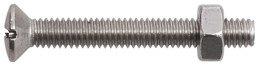 Gewindeschraube Linsensenkkopf mit Mutter M5 x 40, Edelstahl A2, DIN 964