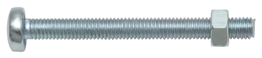 Gewindeschraube Linsenkopf mit Mutter M6 x 60, verzinkt, DIN 7985