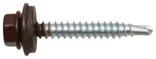 Sechskantbohrschraube mit Dichtscheibe 4,8 x 25, RAL 8017 schokoladenbraun 4,8 X 25 RAL 8017 SCHOKOBRAUN