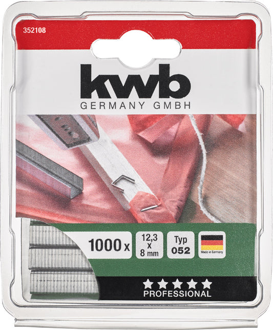 Klammern, 12,3 mm x 8 mm, Flachdraht, Stahl, 1000 Stk.