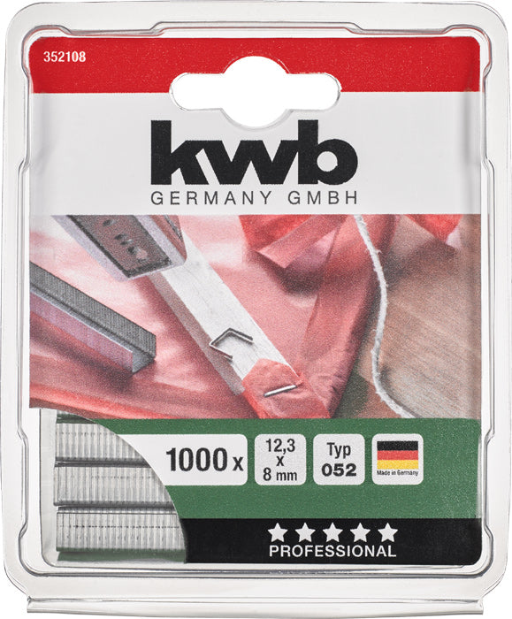 Klammern, 12,3 mm x 8 mm, Flachdraht, Stahl, 1000 Stk.