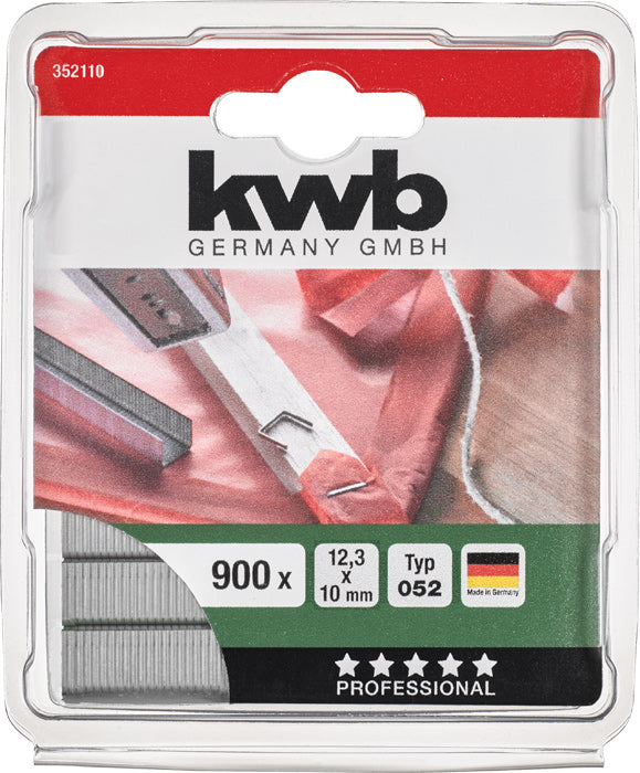 Klammern, 12,3 mm x 10 mm, Flachdraht, Stahl, 900 Stk.