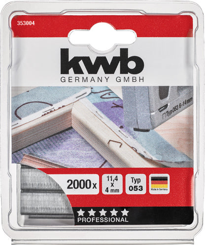 Klammern, 11,4 mm x 4 mm, Feindraht, Standard, 2000 Stk.