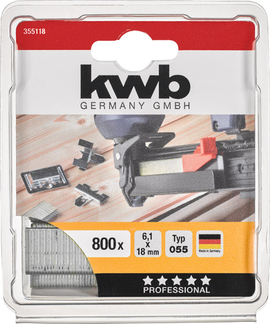 KWB Schmalrücken-Klammern 6,1mm x 18mm | 800 Stück