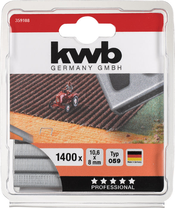 Klammern, 10,6 mm x 8 mm, Feindraht, Stahl, 1400 Stk.
