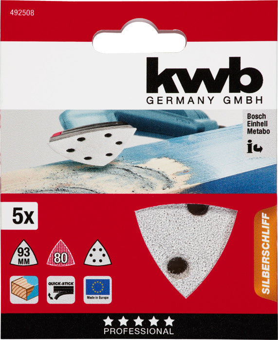 Delta Klett-Haftdreiecke WB gelocht K80 Inh:5