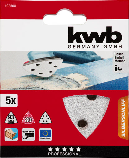 Delta Klett-Haftdreiecke WB gelocht K80 Inh:5