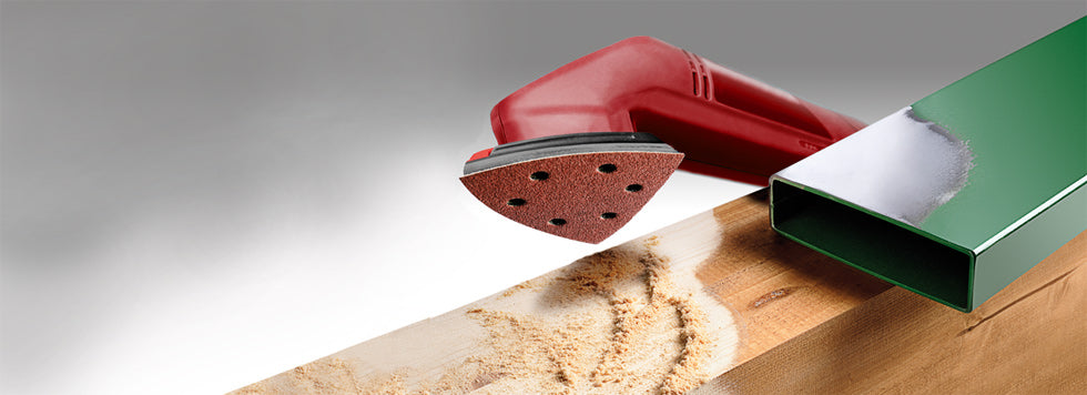 Haft-Schleifdreiecke, HOLZ & METALL, Edelkorund, 93 mm, K 40/120/240