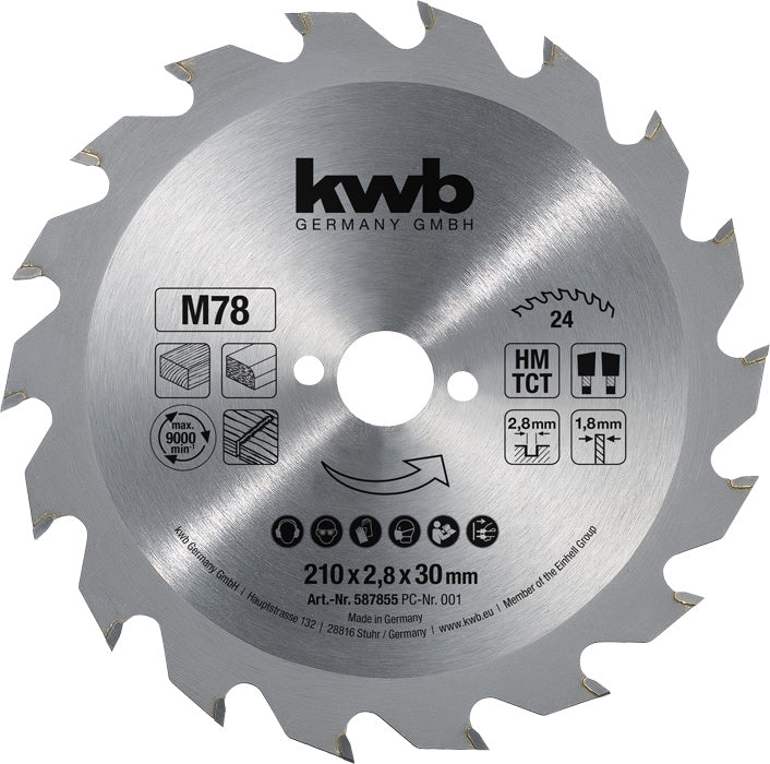 Spanplatten-Kreissägeblätter für Handkreissägen Ø 210 x 30 mm