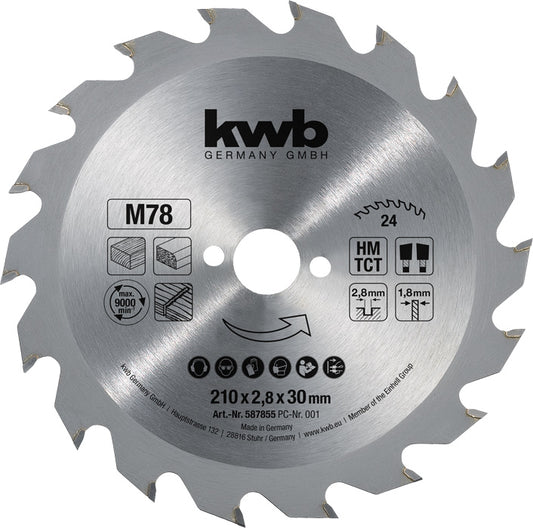 Spanplatten-Kreissägeblätter für Handkreissägen Ø 210 x 30 mm
