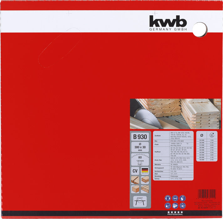 CV-Baukreissägeblatt 300x30mm Z80