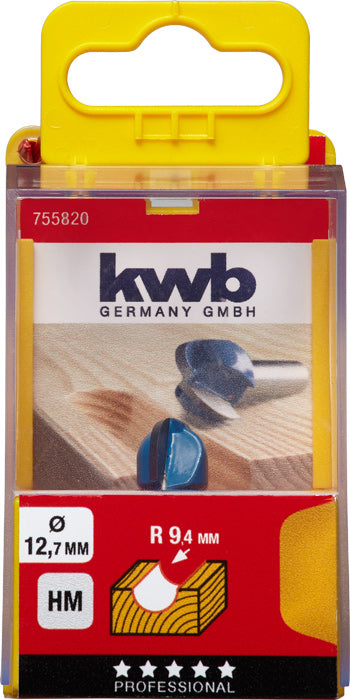 Hohlkehlfräser HM, Ø 12.7 mm