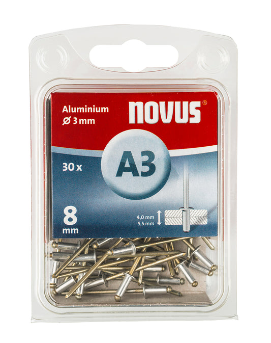 Blindniete Aluminium Ø3 | 8mm | 30stück