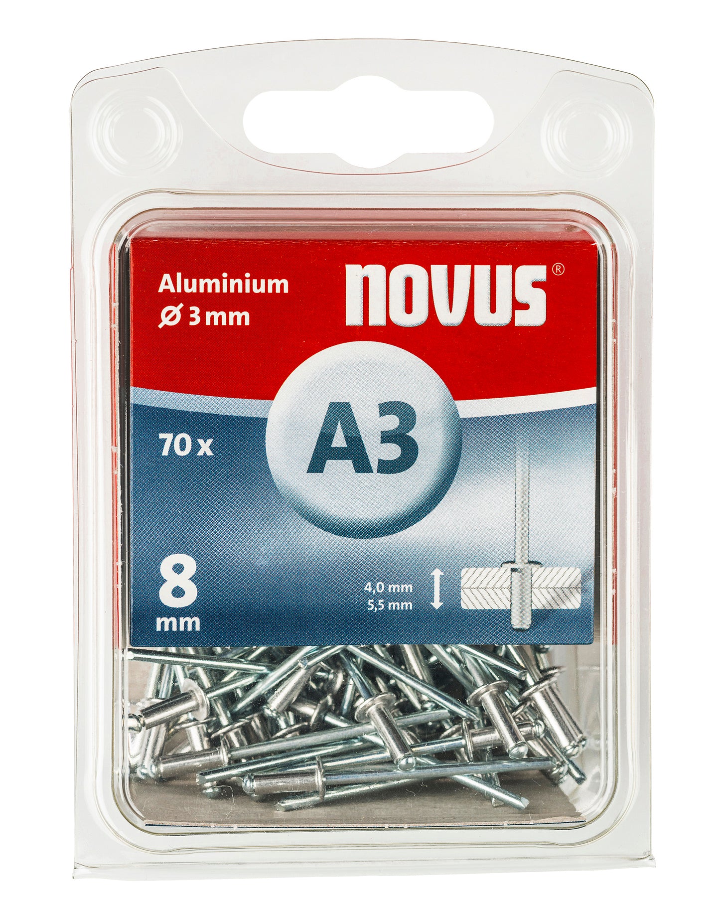 Blindniete Aluminium Ø3 | 8mm | 70stück