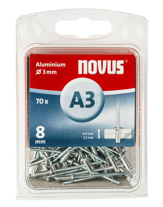 Blindniete Aluminium Ø3 | 8mm | 70stück