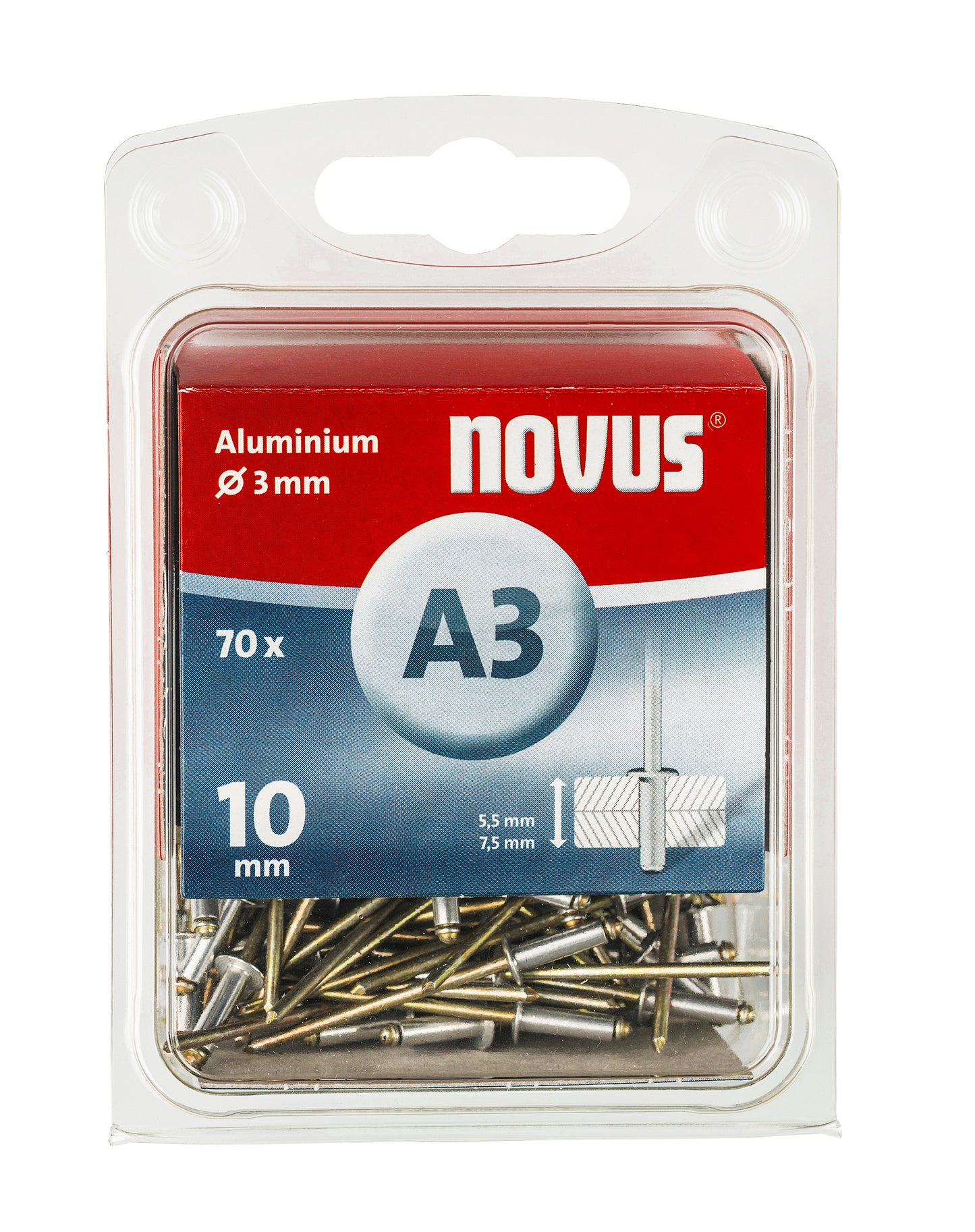 Blindniete Aluminium Ø3 | 10mm | 70stück