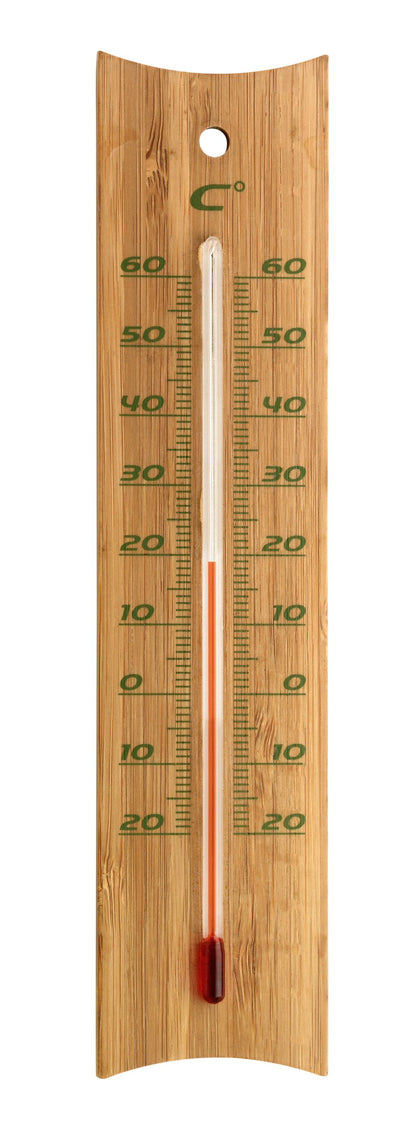 TFA Dostmann Analoges Innen-Außen-Thermometer aus Bambus 12.1049, natur Bambus, BL-12TFA