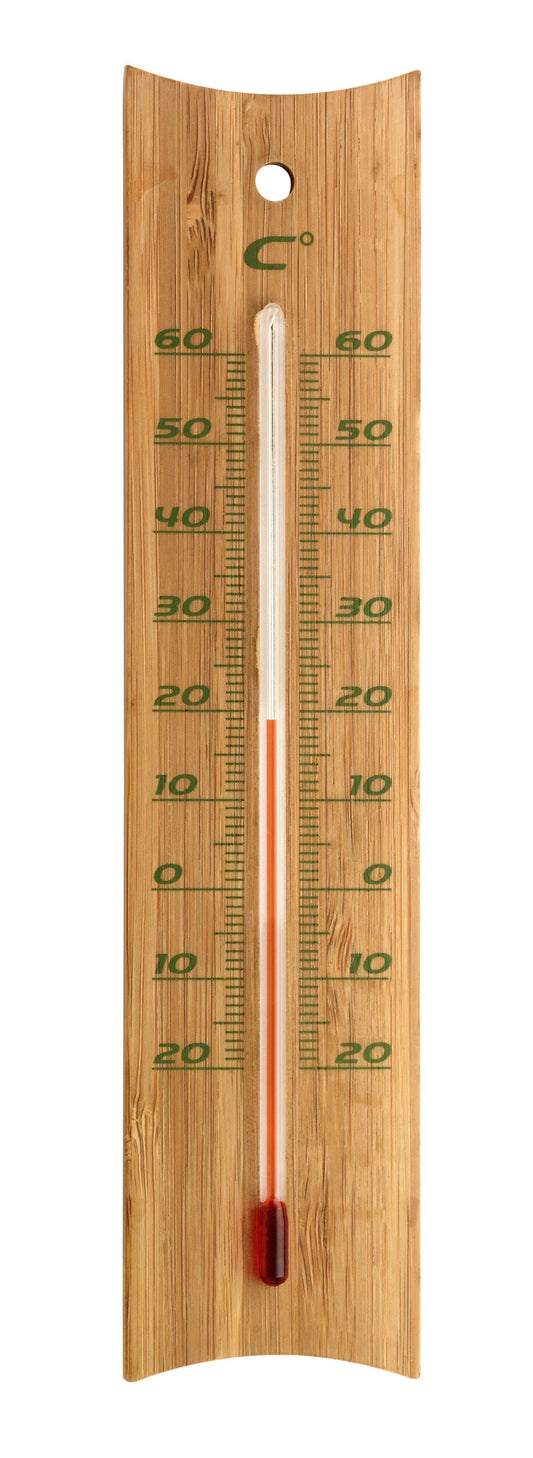 TFA Dostmann Analoges Innen-Außen-Thermometer aus Bambus 12.1049, natur Bambus, BL-12TFA