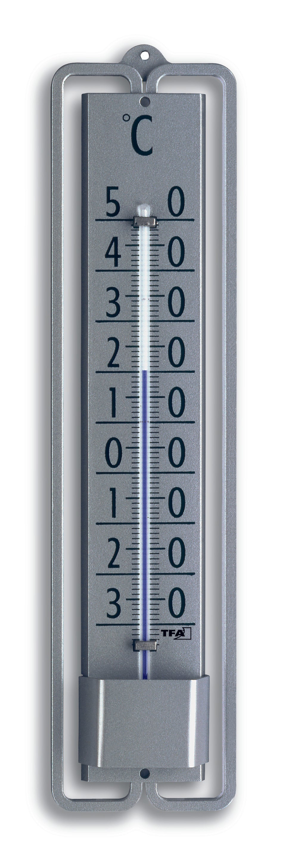 TFA Dostmann Analoges Innen-Außen-Thermometer aus Metall NOVELLI DESIGN 12. 190 x 47 mm, 100 g, Metall