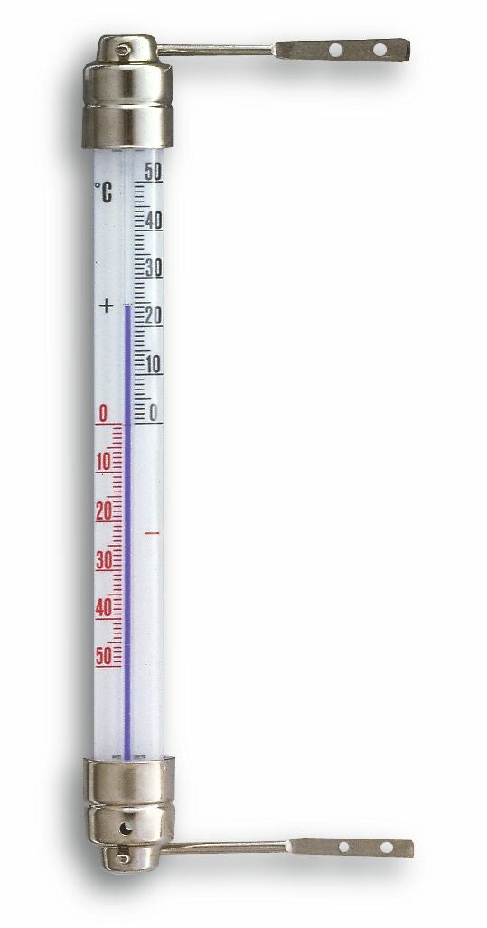 TFA Dostmann <lf/>Analoges Fensterthermometer mit Metallhalter 14.5000 Metall