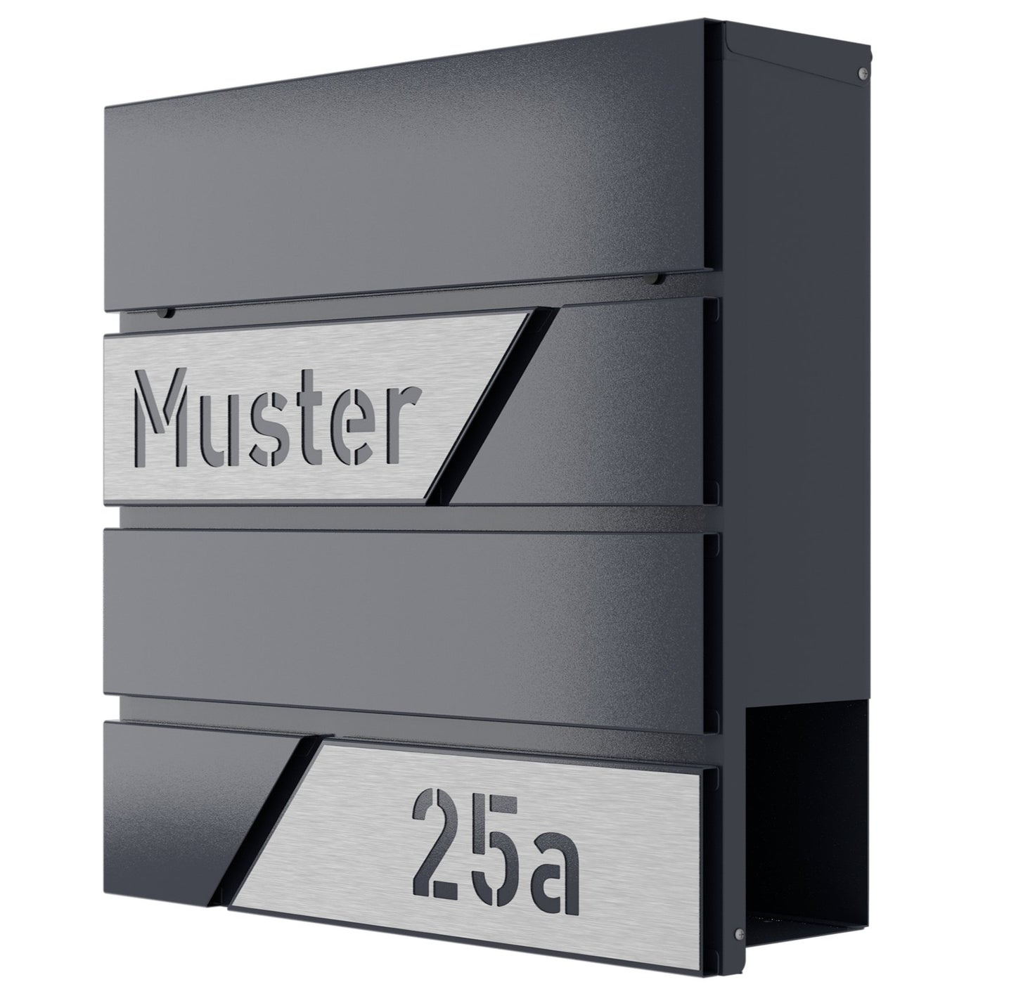 Briefkasten DESIGNline BK1 anthrazit incl. Personalisierung, Softclose, Ver