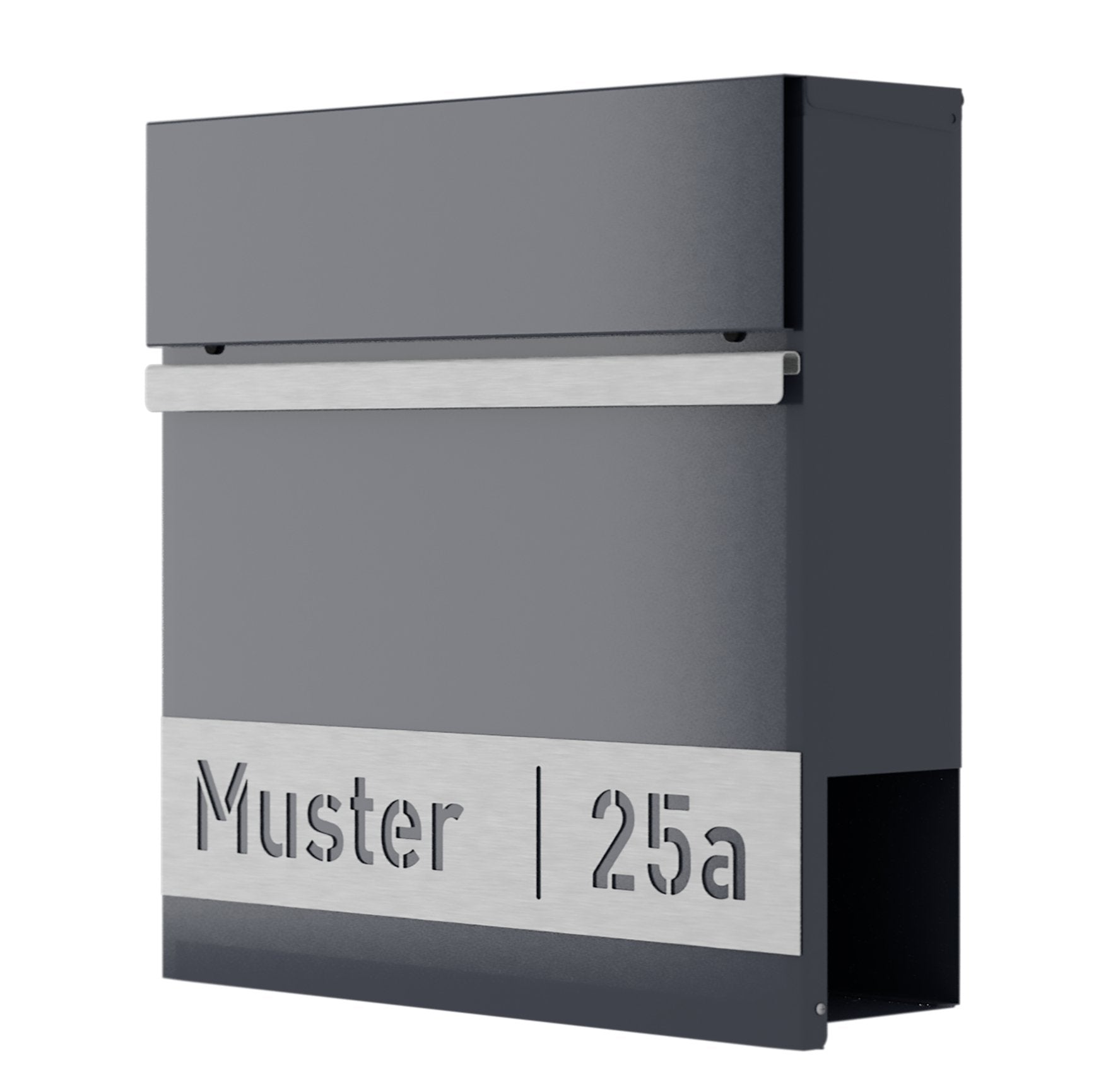 Briefkasten DESIGNline BK3 anthrazit incl. Personalisierung, Softclose, Ver