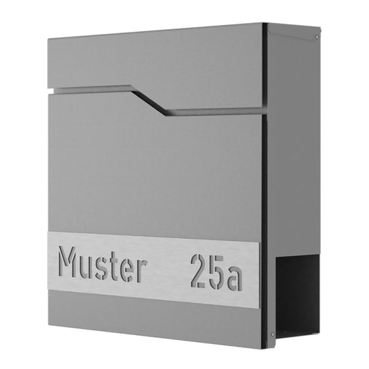 Briefkasten DESIGNline BK2 grau incl. Personalisierung, Softclose, Versand