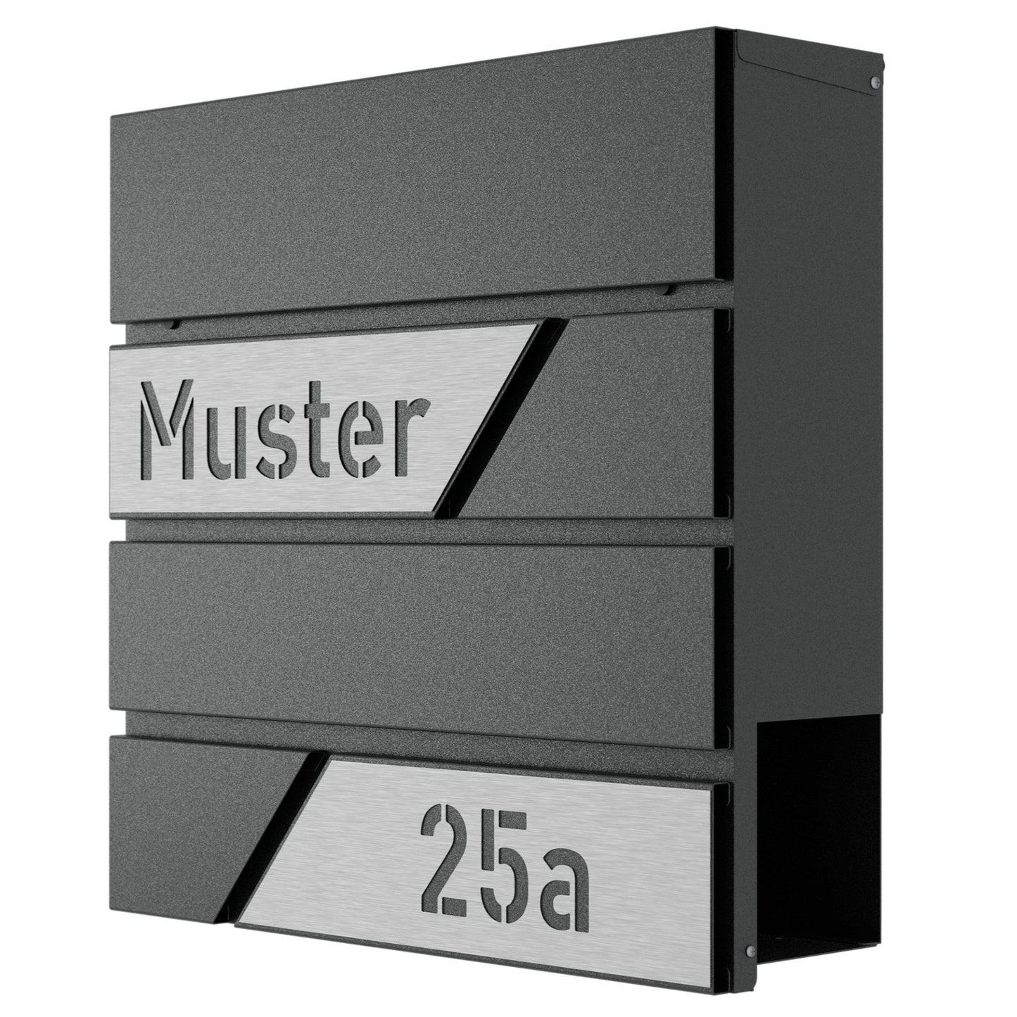 Briefkasten DESIGNline BK1 Eisenglimmer incl. Personalisierung, Softclose,