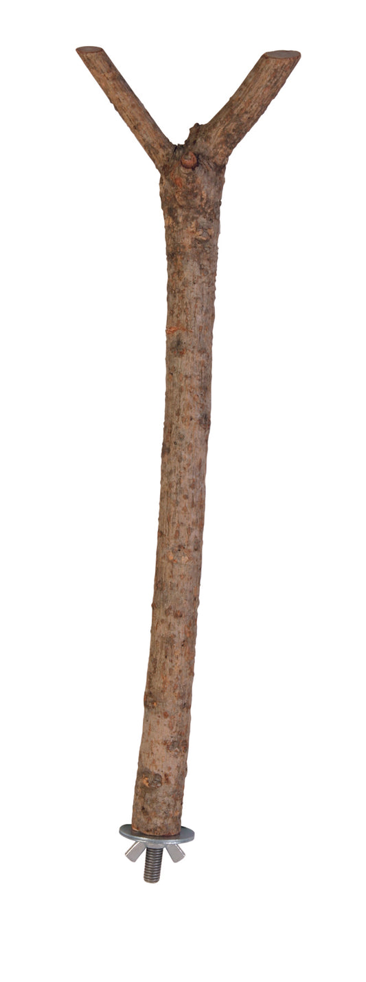 Sitzstange Y~Form, Schraubbefestigung, Rindenholz, 35 cm/ø 18 mm