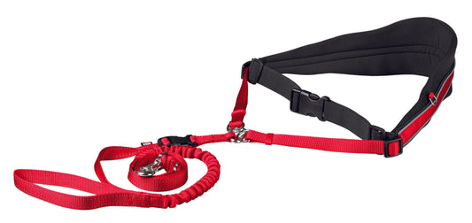 Trixie Bauchgurt mit Leine (Hüftumfang 70-120cm) (Leine 1,1-1,5m) | rot